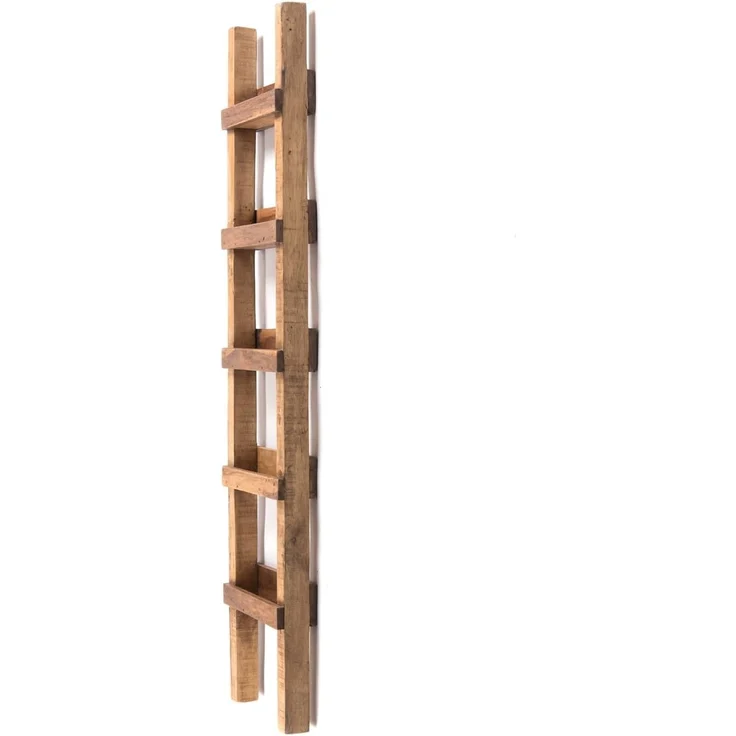 DESIGN DELIGHTS Regal LEITERREGAL "STEP 170", Mahagoni Holz, 170x35 cm, Pflanzenleiter – Bild 4