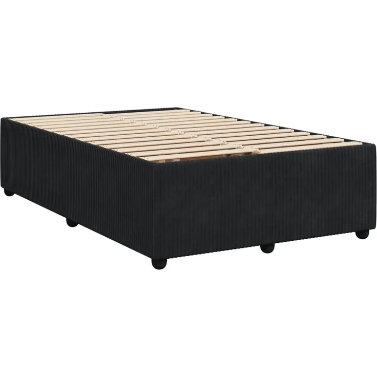 vidaXL Boxspringbett mit Matratze Schwarz 120x190 cm Samt 3287700 – Bild 6