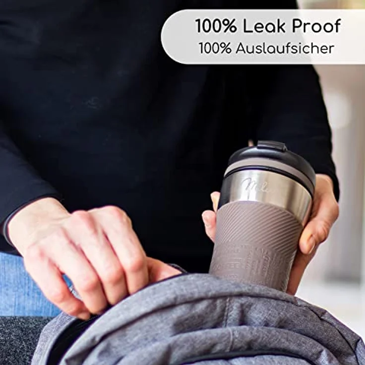 Milu Thermobecher Isolierbecher Kaffeebecher to go - 210ml 100% Auslaufsicher - Trinkbecher aus Edelstahl - Autobecher doppelwand Isolierung - Thermo Becher - Travel Mug (Braun) – Bild 7