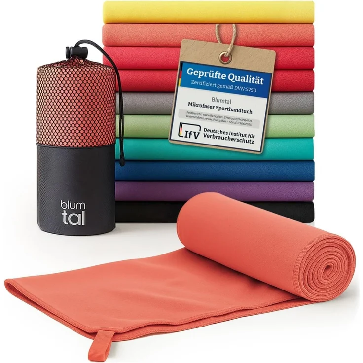 Blumtal Sporthandtuch Mikrofaser Handtuch - kompakte Mikrofaser Handtücher, Mikrofaser (inkl. Transporttasche, einzeln oder als Set verfügbar, 1-St), ultra leicht & schnelltrocknend, Reisehandtuch, Strandhandtuch – Bild 1