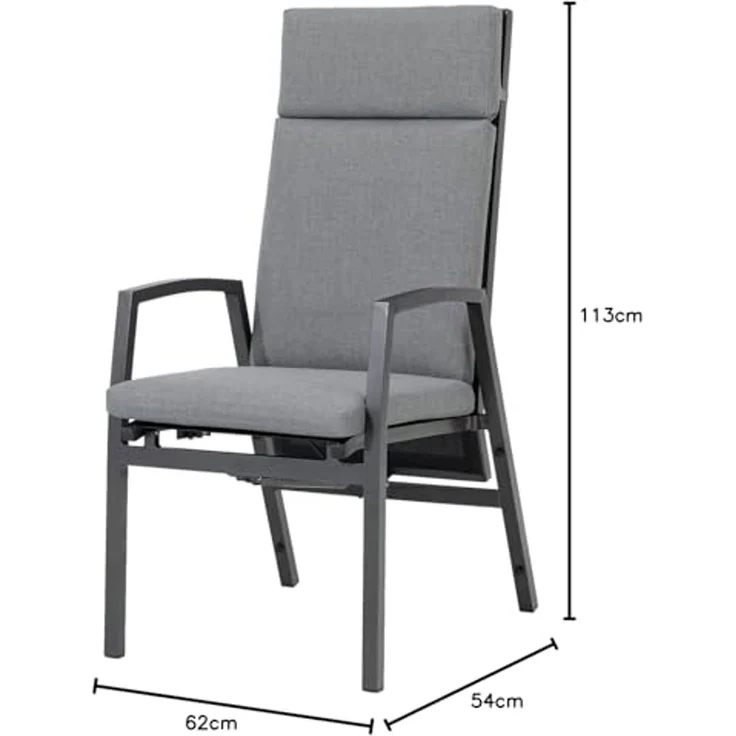 Gardissimo Gartenstuhl 2 er Set Vigo Lounge Stuhl Dining Alu Move Stapelstuhl (Spar-Set), verstellbare Rückenlehne stapelbar wetterfest 120 kg Tragkraft – Bild 2