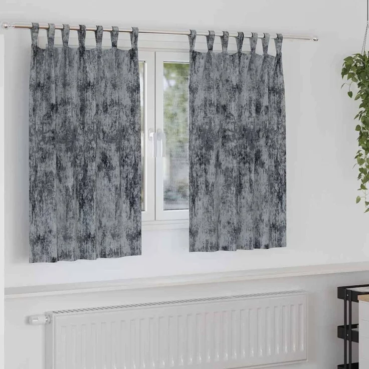 vidaXL Samtvorhänge 2 stk. Silber Grau 140 x 140 cm Samt 4107718 – Bild 2