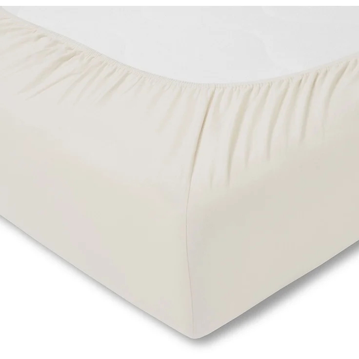 ESTELLA Spannbetttuch Zwirnjersey | Elfenbein | 200x200 cm | passend für Matratzen 180-200 cm (Breite) x 200-220 cm (Länge) | trocknerfest und bügelfrei | 97% Baumwolle 3% Elastan – Bild 2