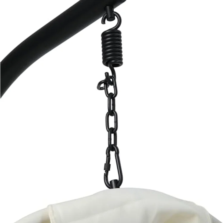 Svita Nelly Hängesessel, Beige, Metall, 1-Sitzer, 105x195x105 cm, für Garten und Indoor, max. Belastbarkeit 120 kg – Bild 6