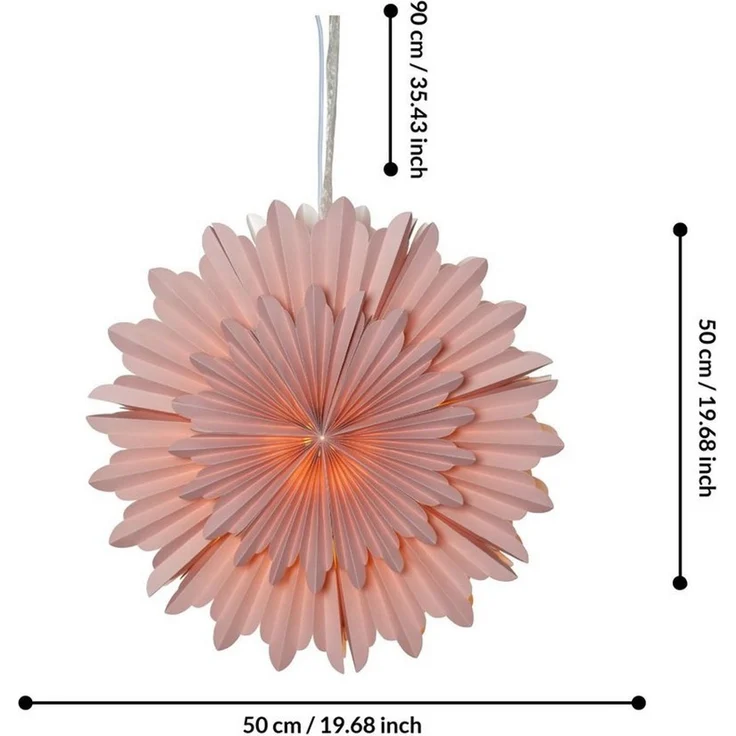 EGLO Papierstern Crystal, Weihnachtsstern für innen, Wand Deko, Ø 50 cm – Bild 3