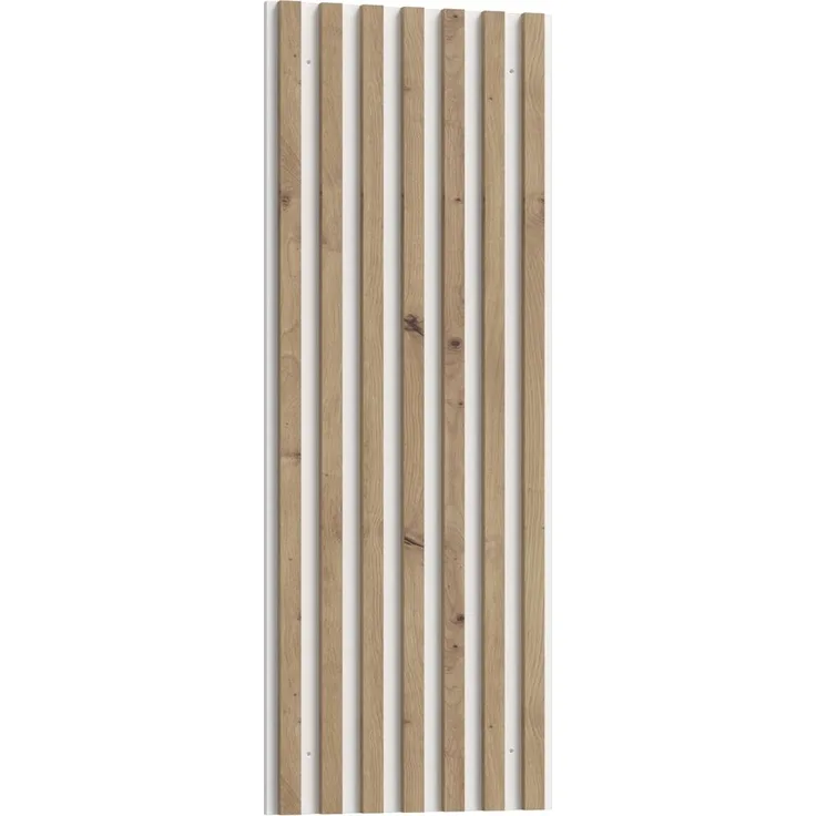 Wandpaneel >Skelpe< in Weiß / Artisan Eiche Dekor - 44,9x120x3cm (BxHxT)