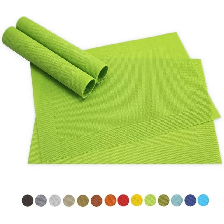 matches21 HOME & HOBBY Platzset Tischsets BORDA 4er Set Hell-grün als Tischuntersetzer, (4-St), Abwaschbare Platzsets als Tischunterlagen für Ess-Tisch Tisch-Deko – Bild 4