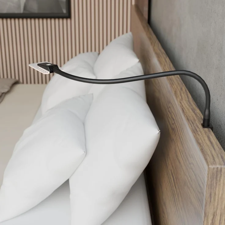 kalb Bettleuchte Diora Dual Bettleuchte Flexibel Leseleuchte Nachttischlampe, 1er Set schwarz, warmweiß und neutralweiß – Bild 3