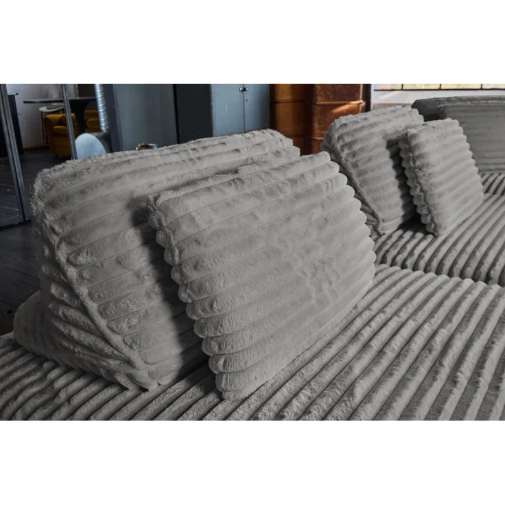 KAWOLA Modulsofa WIOLO SOFT 2 Module 2 Rückenkissen Weicher Breitcord grau 84 x 111 x 222 cm – Bild 6