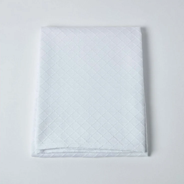 Plaid Weiße Tagesdecke mit Diamant-Muster, 230 x 260 cm, Homescapes – Bild 2