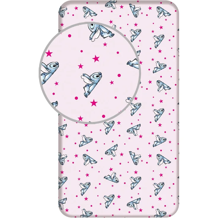 Disney Lilo & Stitch Bettlaken 90 × 200 cm Spannbetttuch Baumwolle mit elastischen Ecken
