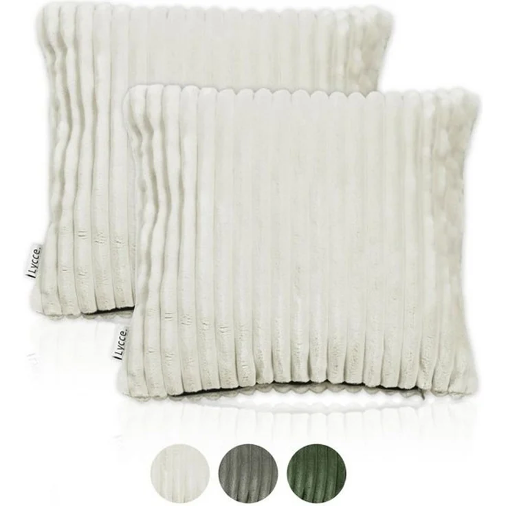 Lycce Dekokissen Kissenbezug Deluxe aus extra breitem, flauschigem Cordstoff 50x50 cm – Bild 4