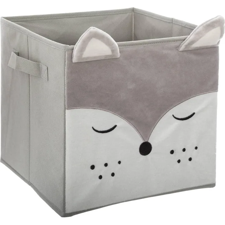 Atmosphera Aufbewahrungsbox, faltbar, Velours, Löwen-Kollektion fox