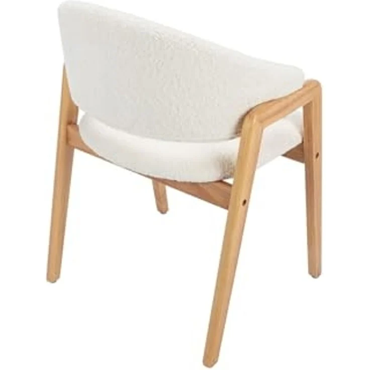 Vente-unique - SOLUNA Stuhl Stoff Weiß - B 53,5 cm x H 82 cm x L 56 cm – Bild 5