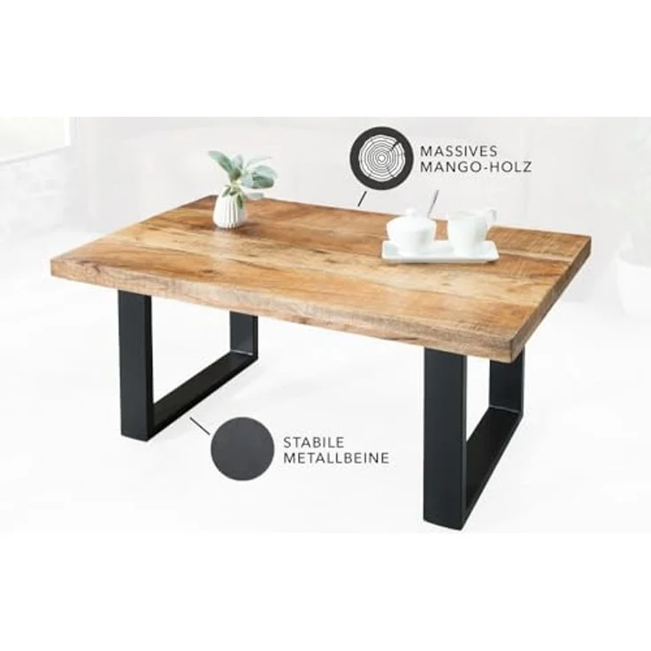 riess-ambiente Couchtisch IRON CRAFT 100cm natur / schwarz (Einzelartikel, 1-St), Wohnzimmer · Massivholz · Metall · Kufen-Gestell · eckig · Design – Bild 6