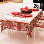 PETTI Artigiani Italiani - Tischdecke für Weihnachten, schmutzabweisend, rechteckig, für Weihnachten, Küche, Design Rentier, Beige X12, Sitzer (140x240 cm), 100% Made in Italy