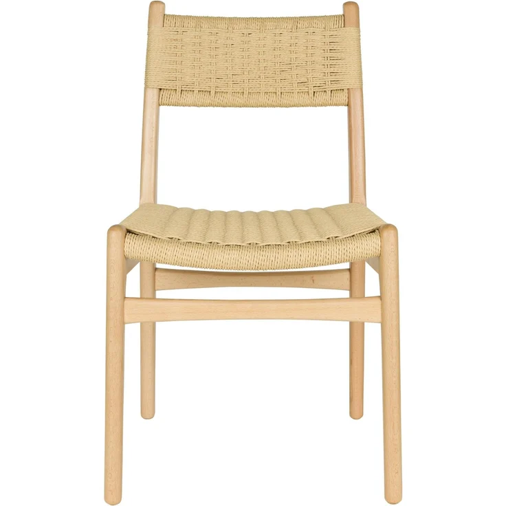 Dutchbone Esszimmerstuhl Cecile im 2er-Set, Gestell aus Buchenholz, Sitz- und Rückenlehne aus geflochtenem Seil, Natur/Beige – Bild 7
