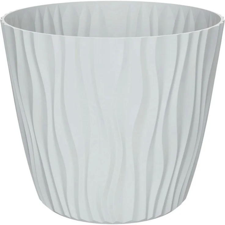 Engelland Blumentopf Pflanztopf mit Drainagesystem (Vorteils-Set, 1 St, robuster PP-Kunststoff), 3D-Wellenoptik, UV-resistent, Drainagesystem, direkte Bepflanzung – Bild 5