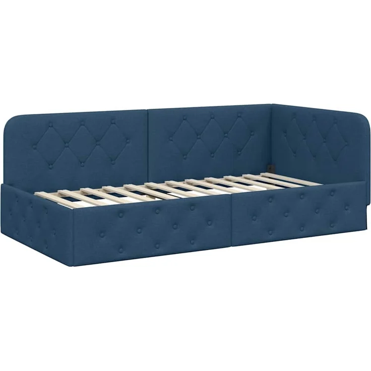 vidaXL Eckbettgestell Blau 90 x 190 cm Stoff 3394044 – Bild 5