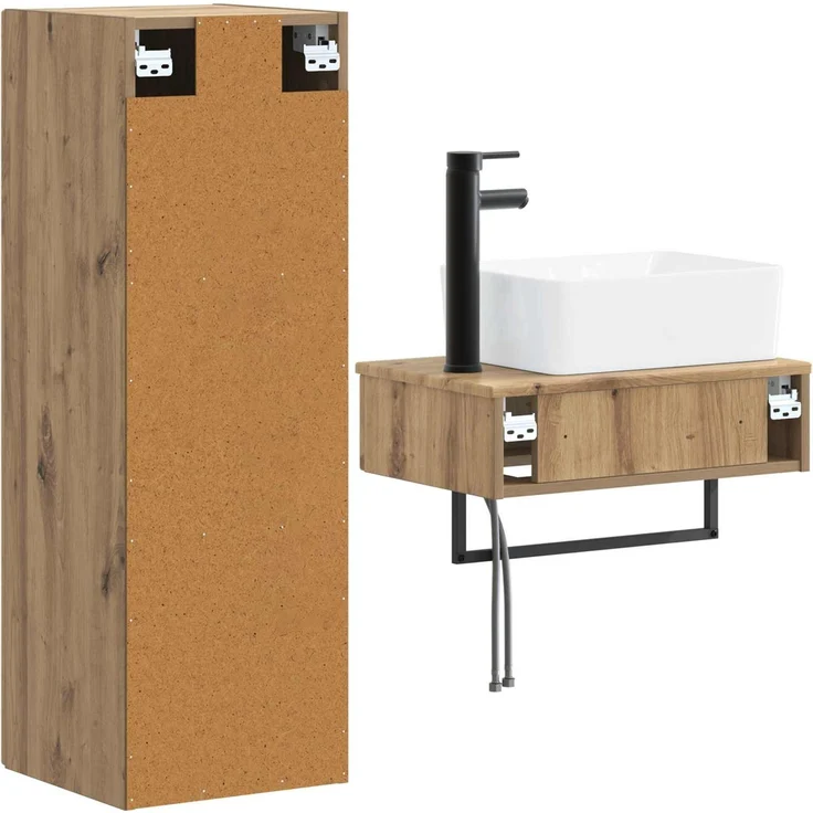 vidaXL Badezimmerschrank-Set 2 stk. Artisan-Eiche 33 x 34,5 x 100 cm 3406112 – Bild 5