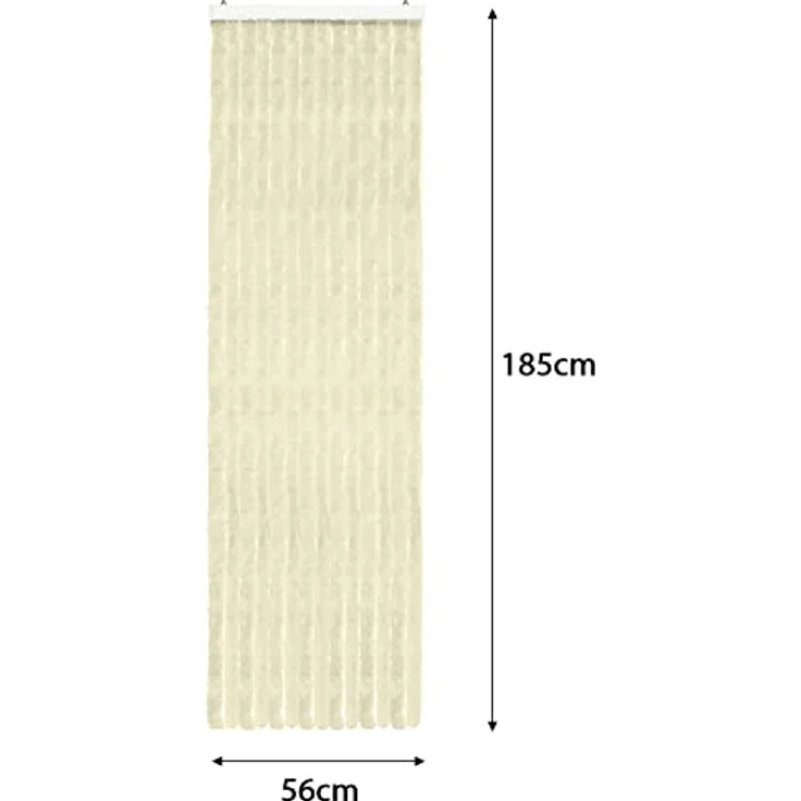 Moritz Flauschvorhang aus Chenille 56 x 185 cm elfenbein Türvorhang als Fliegenschutz Insektenschutz für Camping Wohnwagen – Bild 4