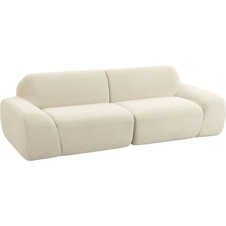HOMCOM 3-Sitzer-Sofa, Chenille (100 % Polyester), Schaumstoff, Cremeweiß, 244 x 95 x 70 cm – Bild 1
