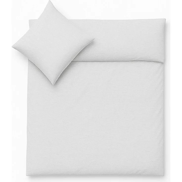 Jersey Bettwäsche 155x220 80x80 Baumwolle Set Reißverschluss weich weiss – Bild 1