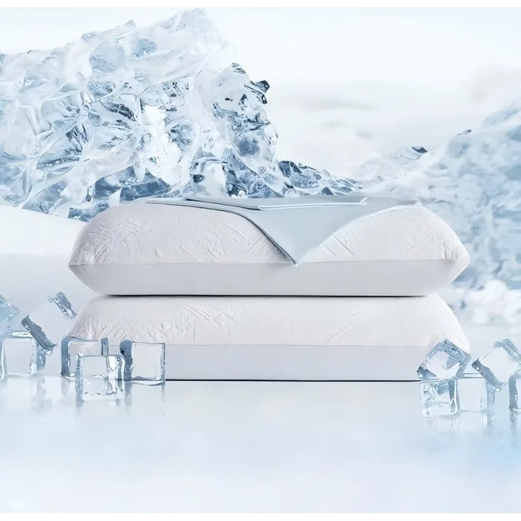 Elemuse Nackenstützkissen Kopfkissen Gelschaumkopfkissen 13cm Höhe, Füllung: Gel Memory Schaum, Kopfkissenkern und Kopfkissenbezug, Doppelte Bezüge: Polymer-Eisseide, Orthopädisch, Kühlend, OEKO-TEX®