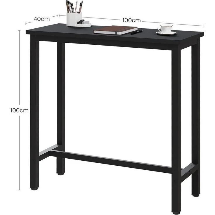 Woltu Bartisch, Bartisch aus Metall, Tischplatte aus MDF, 100x40cm – Bild 2