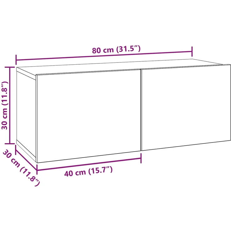 vidaXL TV-Schrankset Wandmontiert 3 pcs Holzwerkstoff 3438611 – Bild 10