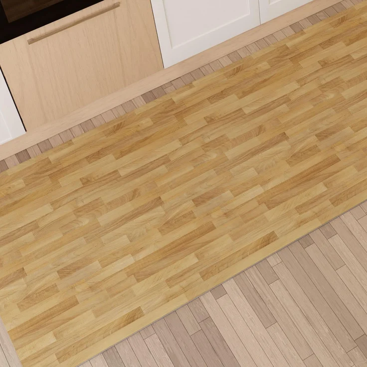 PETTI Artigiani Italiani - Teppich für Küche, rutschfest, waschbar, Läufer für Küche, Teppich, Küchenläufer, 52x440 cm, Design Parkett 02, 100% Made in Italy