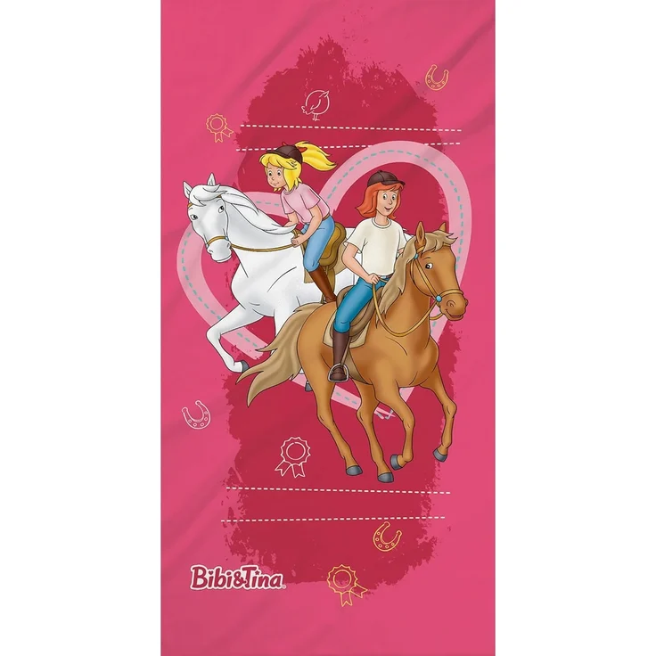 BERONAGE Strandtuch Bibi und Tina Badetuch Herz 75x150 cm, 100% Baumwolle (1-St), Frottee in Velours-Qualität – Bild 6