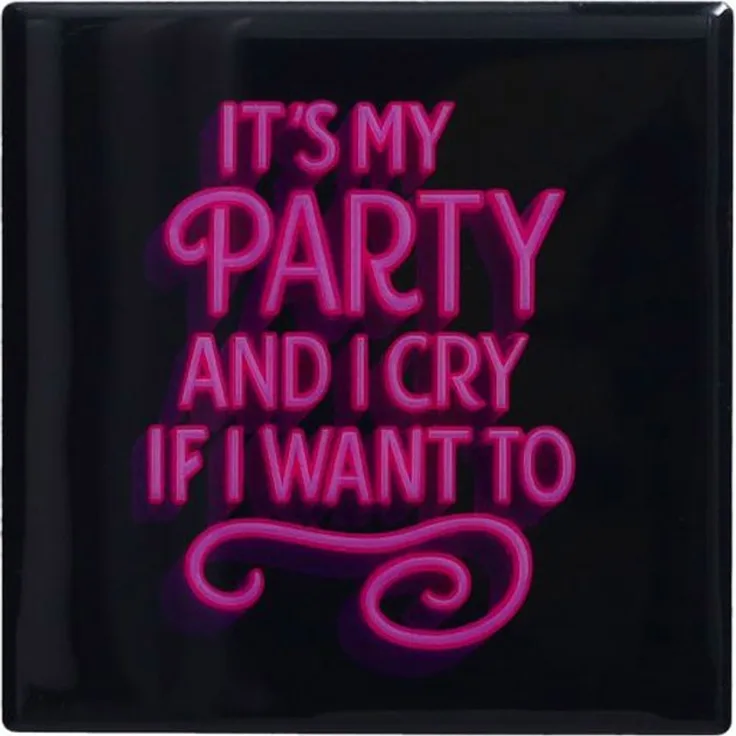 Gift Company Love tiles Untersetzer Motiv: It´s my Party schwarz/neon pink