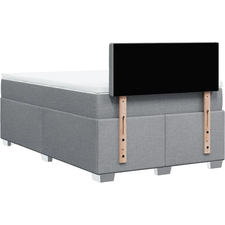 vidaXL Boxspringbett mit Matratze Hellgrau 120x200 cm Stoff 3288169 – Bild 12