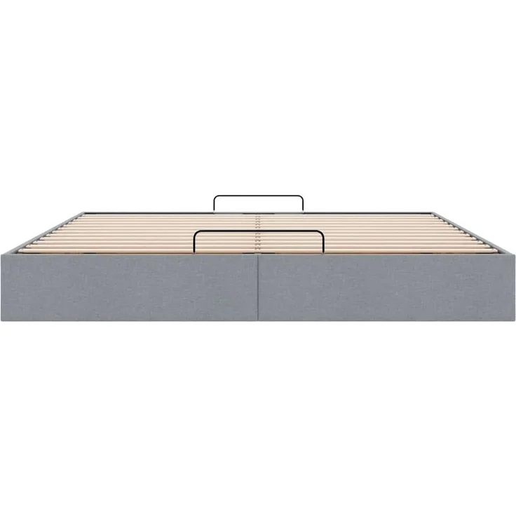 vidaXL Ottoman-Bett ohne Matratze Hellgrau 200x200 cm Stoff 3310903 – Bild 3