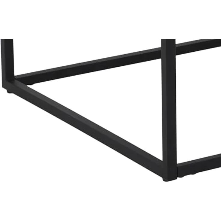 Hela Tische, Couchtisch Carlos, Dicke Tischplatte 10 cm, Marmoroptik Weiß, Metallrahmen pulverbeschichtet Schwarz – Bild 7