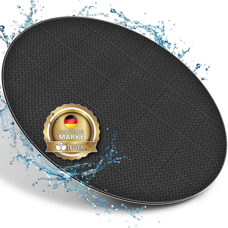 tillvex® Whirlpool Unterlage rund 240cm Schwarz | Bodenmatte Poolunterlage Matte für Outdoor Whirlpools | Thermo Bodenschutzmatte Pool Untergrund | Bodenschutz Bodenplatte schützt & isoliert