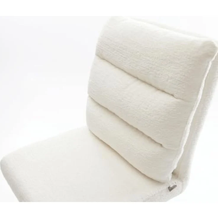 Barstuhl Pela-Flex Bouclé Soft Beige Drehfuß höhenverstellbar Edelstahl Silberfarben – Bild 5