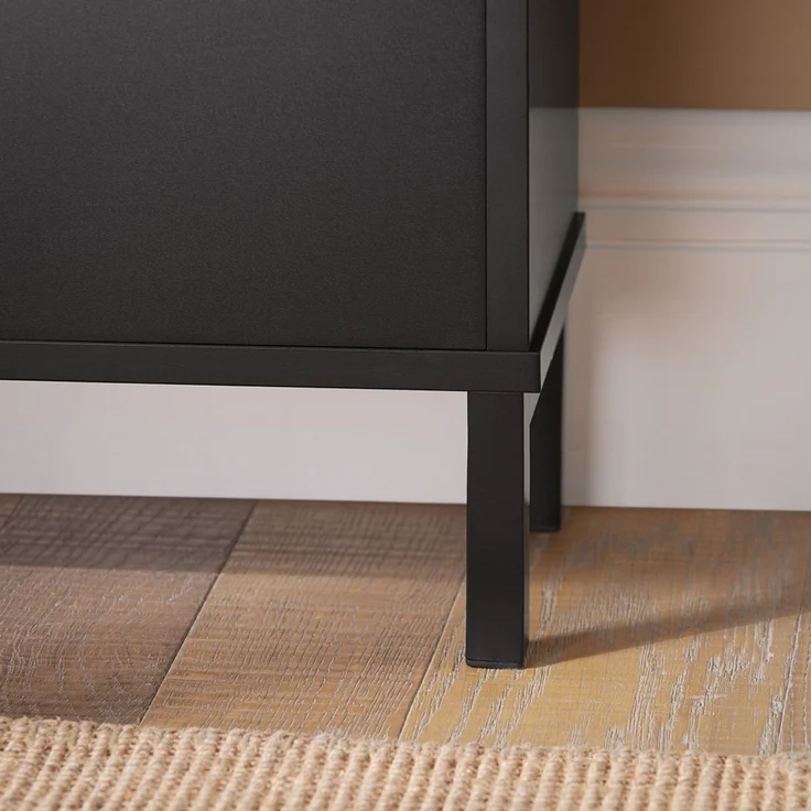 SoBuy FSR100-SCH Schuhschrank, MDF, Lackiert, Dunkelgrau, 100 x 91 x 19 cm – Bild 4