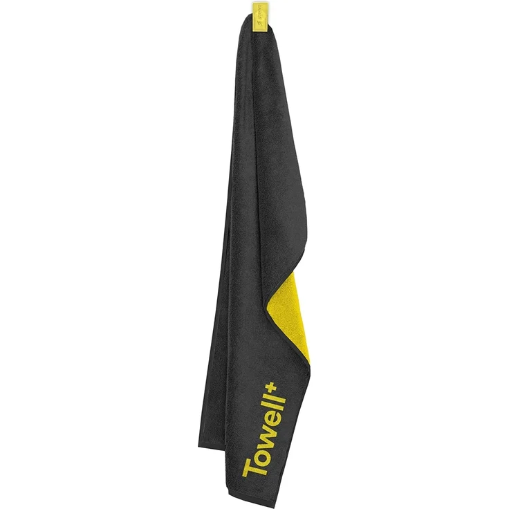 STRYVE | Towell + | Sporthandtuch mit Tasche und Magnetclip | Black and Yellow Edition | ideal für Fitnessstudios | bekannt aus Die Höhle der Löwen – Bild 2