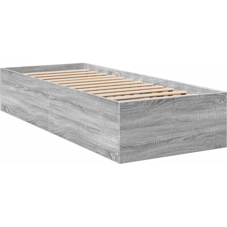 vidaXL Bodenbettgestell Grau Sonoma 80 x 200 cm Holzwerkstoff 3429545 – Bild 3