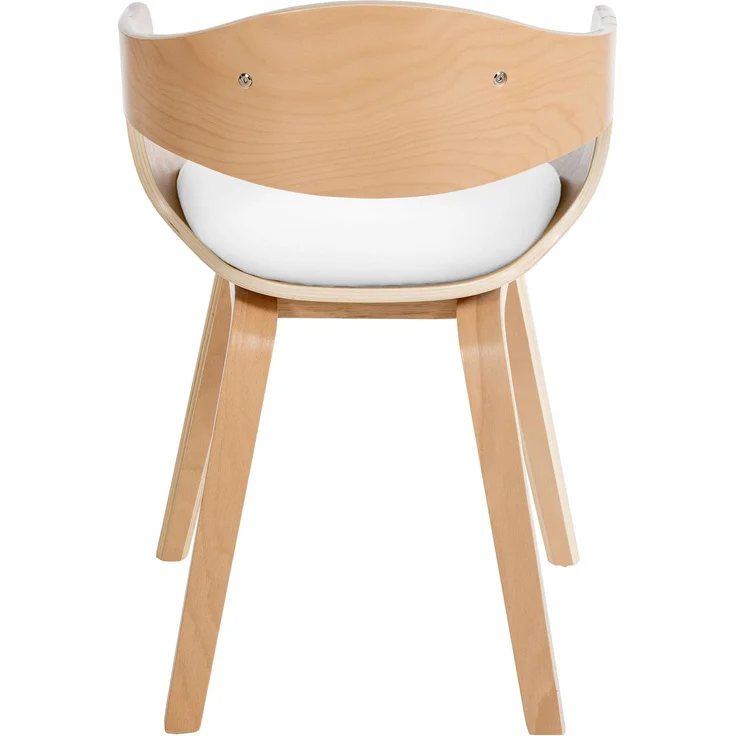 DELUKE® Besucherstuhl LONDON - 73x49x46cm, Natur/Weiß Kunstleder Holz Gestell Konferenzstuhl Wartezimmerstuhl – Bild 5