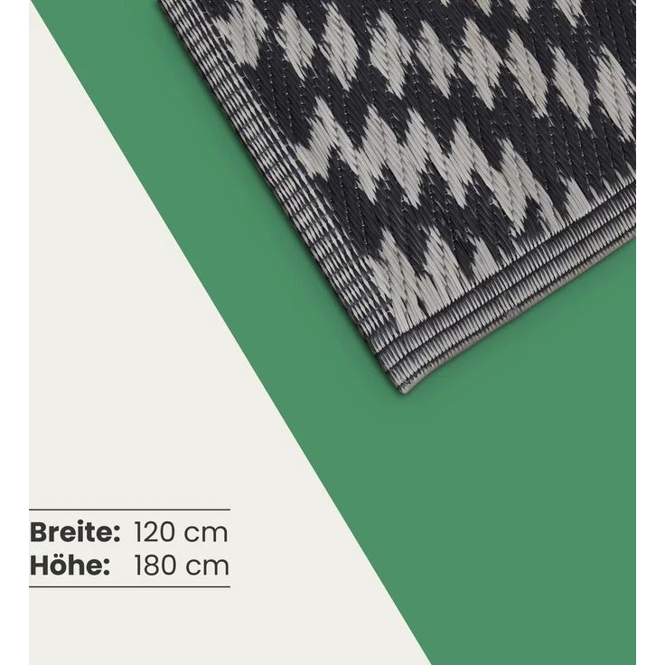 Bestlivings Outdoor Teppich Wetterfest und UV-Beständig ( 120x180cm / Karo ) Teppich aus Kunststoff für Garten, Balkon, Terrasse - Outdoorteppich – Bild 2