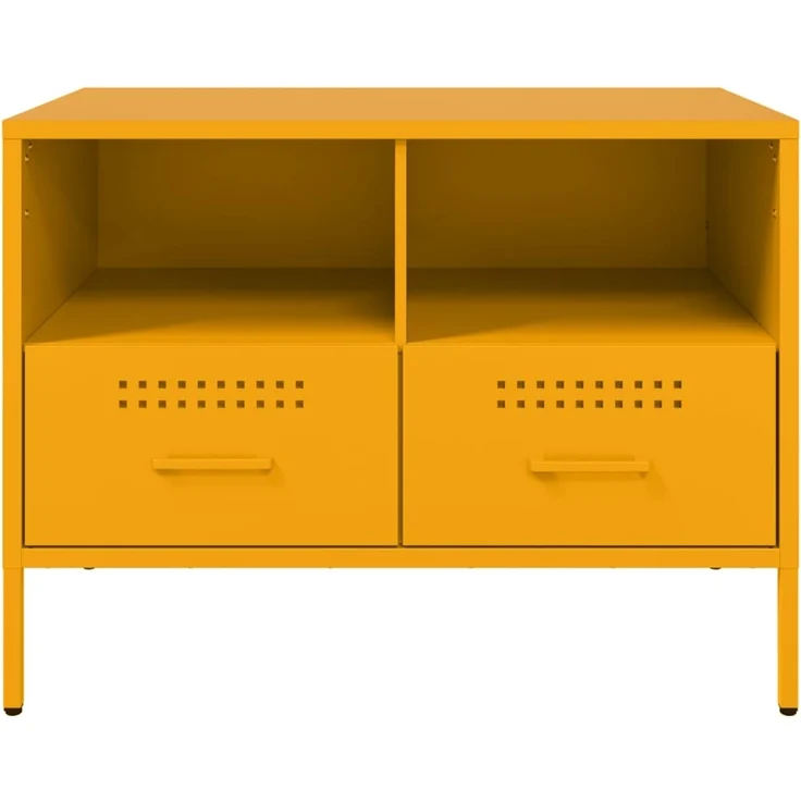 2 pcs TV-Schrank, Lowboard TV Senfgelb 68x39x50,5 cm Stahl – Bild 7