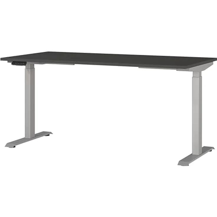 Germania Schreibtisch 7908-640, in Graphit/Silber, EL. höhenverstellb, 160 x 120 x 80 cm (BxHxT) – Bild 2