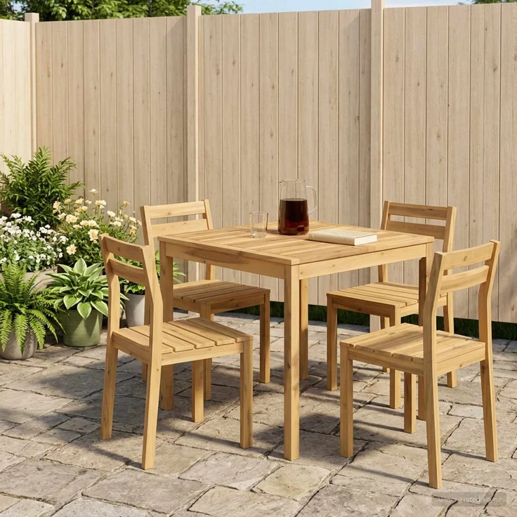 vidaXL Gartentisch LAREN Weiß gewaschen 80 x 80,5 x 75 cm 901711 – Bild 1