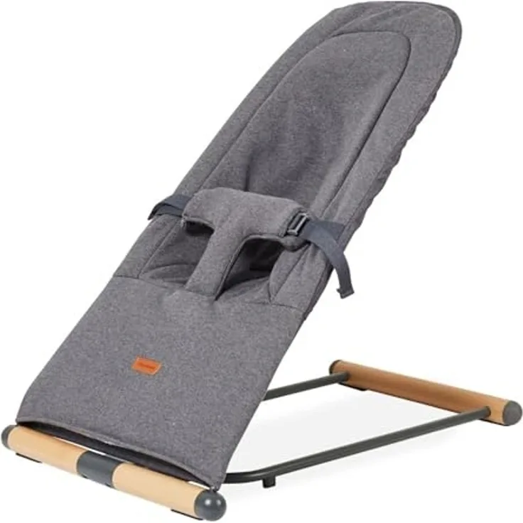 CHILDHOME, Faltbare Babywippe, Hängematten, 3 Neigungen 1 Knopf, Ultrakompakt und Schlank, 3-Punkt-Gurtsystem, Patentiertes Faltsystem, Bis zu 15 kg, Inklusive Transporttasche, Ökotex,Evolux,Anthrazit