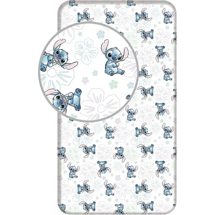 Lilo & Stitch Spannbetttuch aus Baumwolle – Spannbettlaken 90x200 cm für Kinder