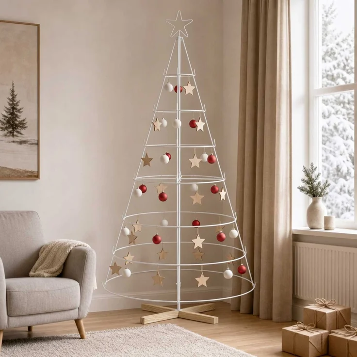 vidaXL Metall Weihnachtsbaum KUOPIO 180 cm Stahl Weiß 42053814 – Bild 1