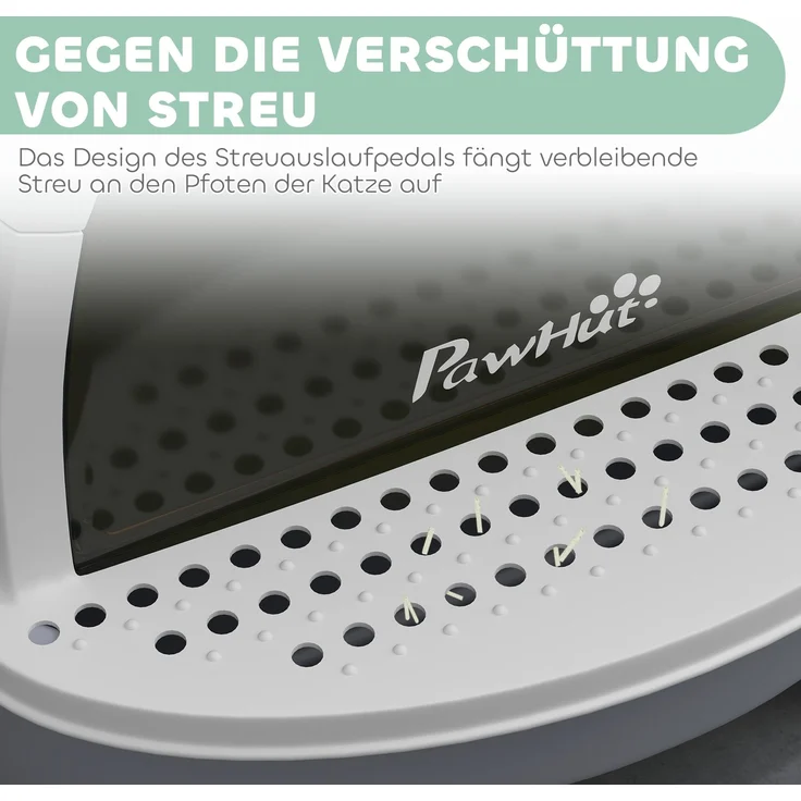 PawHut Katzenklo, Kunststoff, Grau, 40,5L x 52B x 39H cm – Bild 6